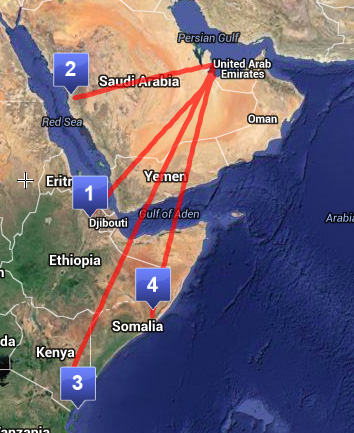 Daallo airlines route map