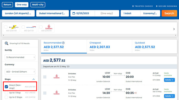 Direct Flights | Search and Buy Direct Flights