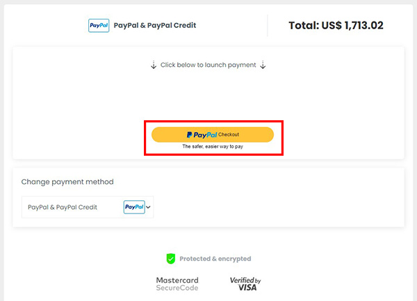 Step 5 - Click the 'PayPal Checkout' button to proceed