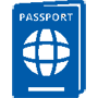 Blue passport icon