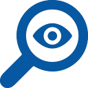 magnify glass research icon
