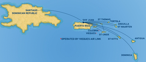 Seaborne Airlines route map