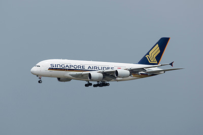 Picture of Singapore Airlines A380 in the air