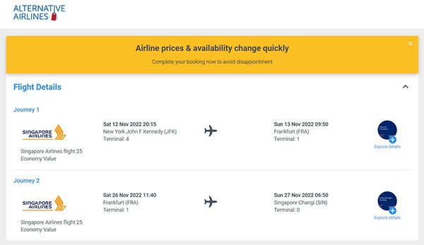 Step 3 - How to book multi-city Singapore Airlines flights