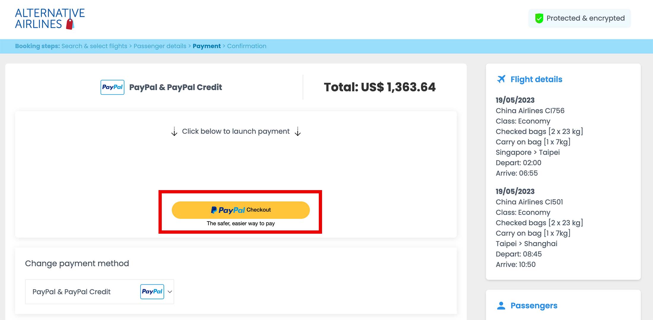 Step 5 - Select the 'PayPal checkout' button