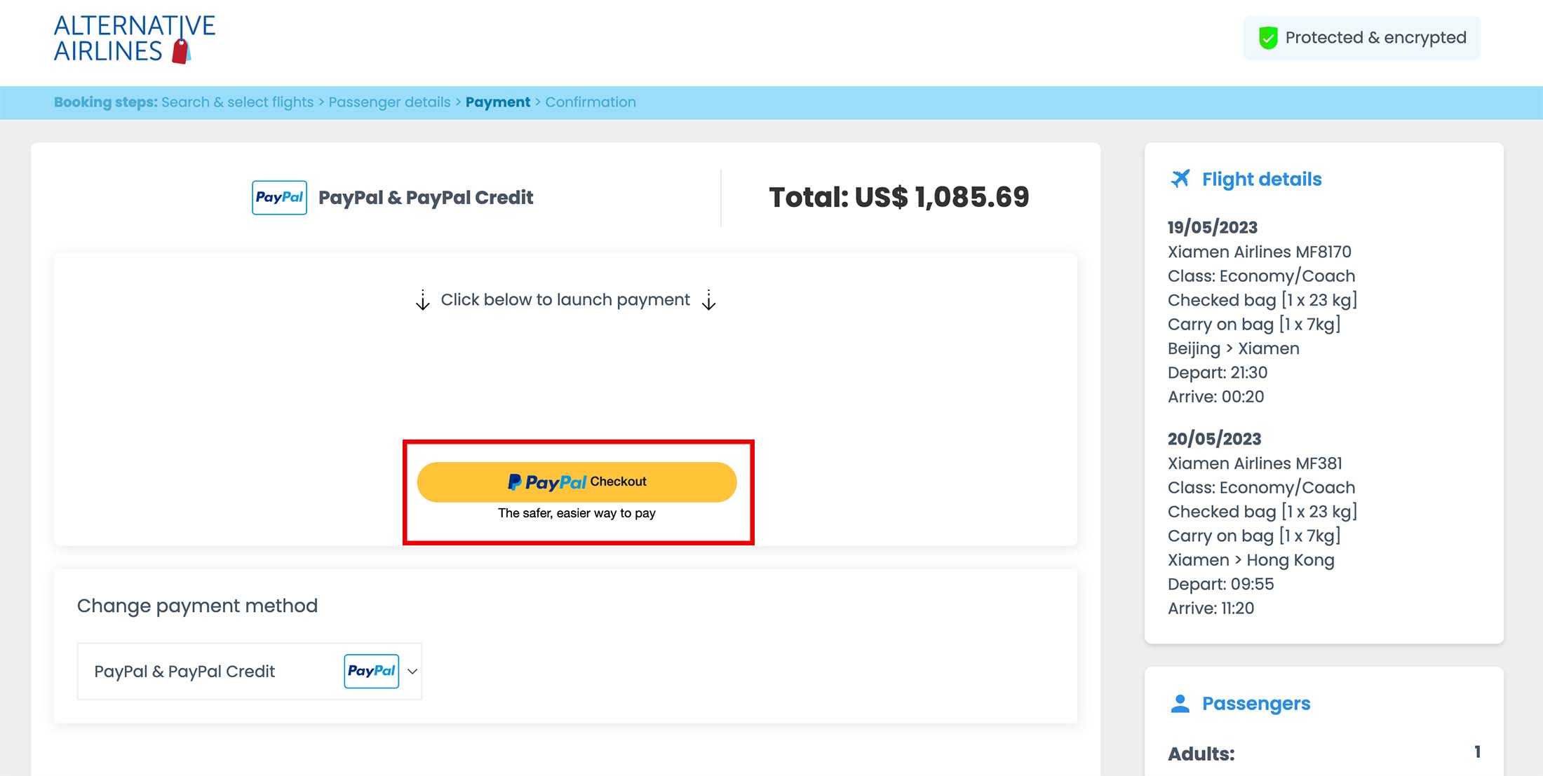 Step 5 - Select the 'PayPal checkout' button