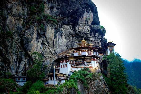 A picture of the monastery, Tiger's Nest, in Bhutan