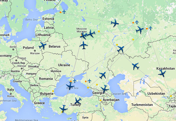 ural airlines route map