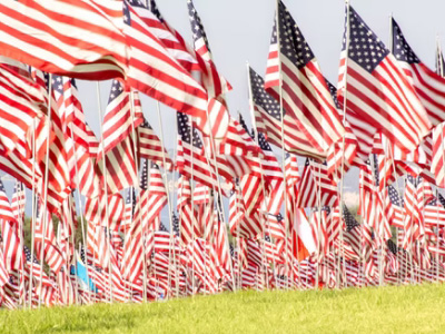 American flags for Memorial Day