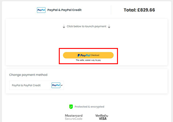 Step 5 - Click the 'PayPal Checkout' button to proceed