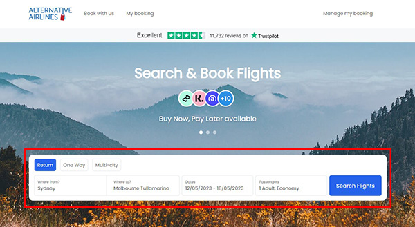 Step 1 - Search for flights