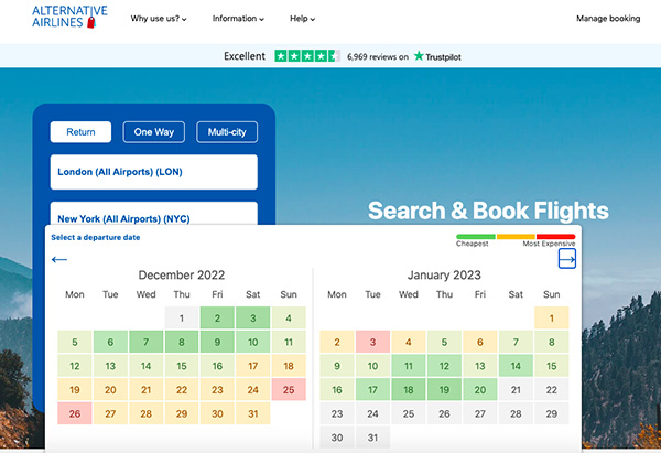 Use our best fare finder calendar to find the cheapest day to fly