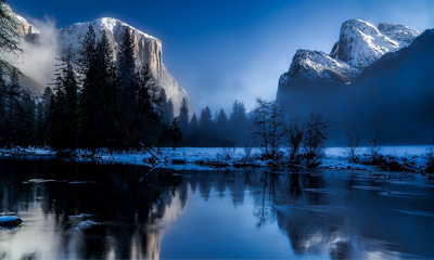 yellowstone national park in winter