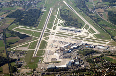 aerial view of zurich airport